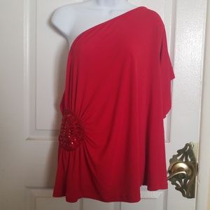 One Shoulder Top with Side Embellishment